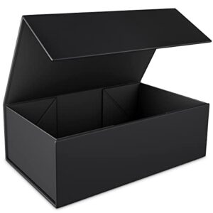 ryddoy black gift box, 9.5x6x3” gift boxes for presents with lids magnetic closure rectangle collapsible for groomsman proposal box, wedding, christmas, halloween, birthday gift packging