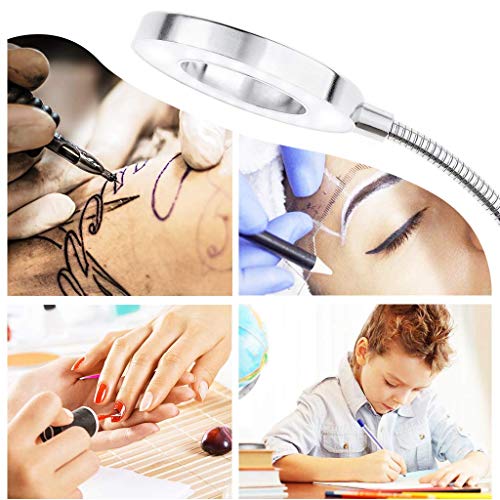 JimKing Ring Light, Tattoo Light Desk Lamp, LED Book Light with Clip, USB Bed Lamp for Live Show, Reading, Tattoo, Make Up, Manicure