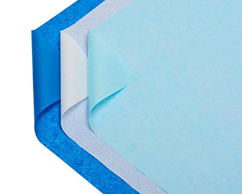 American Greetings Bulk Blue and White Tissue Paper for Birthdays, Easter, Mother's Day, Father's Day, Graduation and All Occasions (125-Sheets)