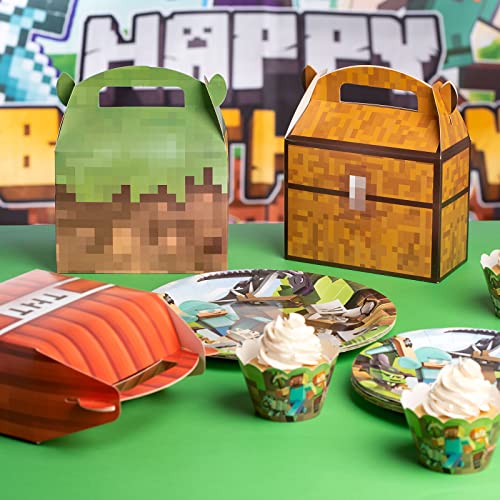 Miner Crafting Birthday Party Supplies,16Pcs Gift Boxes,Pixel Theme Style Party favors,Best for Fill Up the Birthday Gift Bags（8 style）