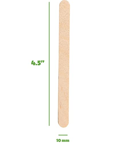 [200 Count] 4.5 Inch Wooden Multi-Purpose Popsicle Sticks for Crafts, ICES, Ice Cream, Wax, Waxing, Tongue Depressor Wood Sticks