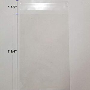 UNIQUEPACKING 100 Pcs 5 7/16 X 7 1/4 Clear A7+ Card Resealable Cello/Cellophane Bags Good for 5x7 Card Item (Fit A7, 5x7 Card w/Envelope)