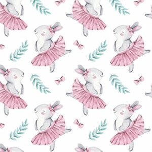 Stesha Party Ballet Bunny Gift Wrapping Paper - Folded Flat 30 x 20 Inch (3 Sheets)