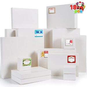 joyin 18 pcs assorted sizes shirt white box with 16 pcs gift tag stickers for christmas, holidays, father’s day, birthday