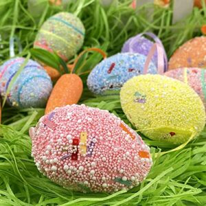 TiurDin Easter Grass Recyclable Shred Paper Basket Filler for Easter Eggs Decor Party Decoration Gift Packaging 200g （7oz.