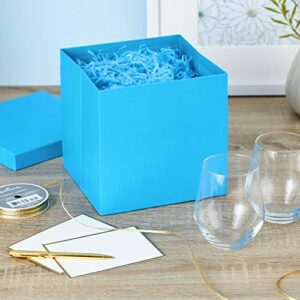 Hallmark 7" Gift Box with Lid (Turquoise Blue) for Birthdays, Mothers Day, Bridal Showers, Weddings, Baby Showers, Bridesmaids Gifts, Any Occasion