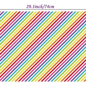 ZINTBIAL Birthday Wrapping Paper for Boys Girls Kids Baby Shower - Gift Wrapping Paper with Happy Birthday Words, Rainbow Stripe, Colorful Streamers - 20 x 29 Inches per Sheet (8 Folded Sheets), Recyclable, Easy to Store, Not Rolled