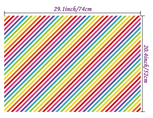 ZINTBIAL Birthday Wrapping Paper for Boys Girls Kids Baby Shower - Gift Wrapping Paper with Happy Birthday Words, Rainbow Stripe, Colorful Streamers - 20 x 29 Inches per Sheet (8 Folded Sheets), Recyclable, Easy to Store, Not Rolled