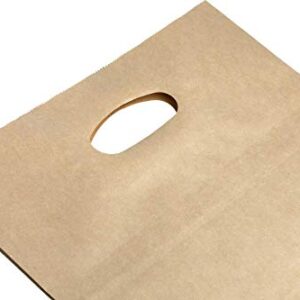 PTP BAGS Natural 11" x 6" x 11" Die Cut Tote Bags [Pack of 500] Kraft Paper Gift, Food Service Bags