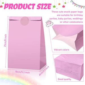 60 Pack Pastel Paper Gift Bags with 60 Dot Labels 5.1 x 3.2 x 9.5 Inch Party Favor Bags Assorted Pastel Stickers Pastel Goodie Bags Paper Treat Bags for Birthday Baby Shower Wedding Anniversary Supply