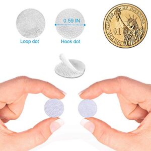 Self Adhesive Dots, Strong Adhesive 1000pcs(500 Pairs) 0.59" Diameter Sticky Back Coins Nylon Coins, Hook & Loop Dots with Waterproof Sticky Glue Coins Tapes, Very Suitable for Classroom, Office, Home