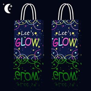 glow in the dark gift bags, creative unique party favor bags treat bags for birthday party supplies(12pcs)