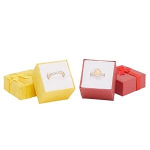 Juvale 24 Count Ring Gift Box Set with Bow for Anniversaries, Weddings, Birthdays (6 Colors, 1.6 x 1.2 in)