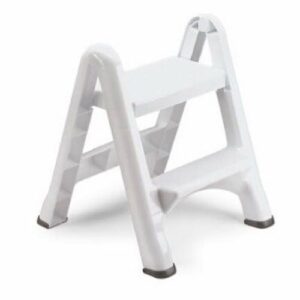 rubbermaid ez step folding stool, 2-step, white