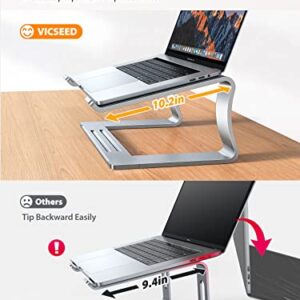 VICSEED 𝗨𝗽𝗴𝗿𝗮𝗱𝗲 [Large Laptops Friendly] Laptop Stand, Ergonomic Notebook Stand, Aluminum Adjustable Laptop Stand for Desk for MacBook Air/Pro, Acer, Dell, HP, Lenovo All 10-18 inch Laptops