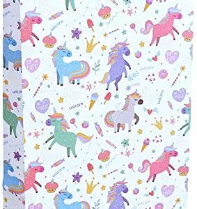 Unicorn Favor Bags - 24-Count Magical Pattern Design Printed on Kraft Paper Goodie Gift Bags - Treat Bags and Party Supplies for Theme Party, Kids Birthday, Party Favor - 9.5" x 5.5" x 3.25"