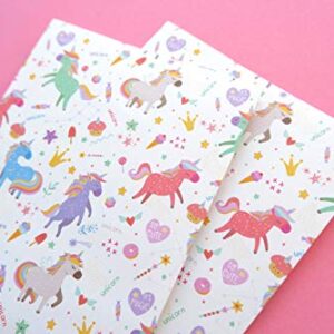 Unicorn Favor Bags - 24-Count Magical Pattern Design Printed on Kraft Paper Goodie Gift Bags - Treat Bags and Party Supplies for Theme Party, Kids Birthday, Party Favor - 9.5" x 5.5" x 3.25"