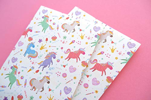 Unicorn Favor Bags - 24-Count Magical Pattern Design Printed on Kraft Paper Goodie Gift Bags - Treat Bags and Party Supplies for Theme Party, Kids Birthday, Party Favor - 9.5" x 5.5" x 3.25"