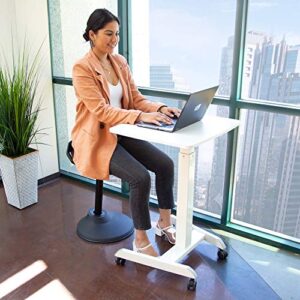 Mount-It! Ergonomic Sit Stand Stool [360° Tilt] Height Adjustable, Leaning Chair for Standing Desk, Airlift 360 Degree Sit-Stand, Sitting Balance Chair, Non-Slip Weighted Base (Black)