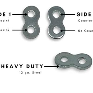 30-Pack with Screws - Heavy Duty Figure 8 Table Top Connector or Desk Top Fastener Clip - 12 Gauge Steel