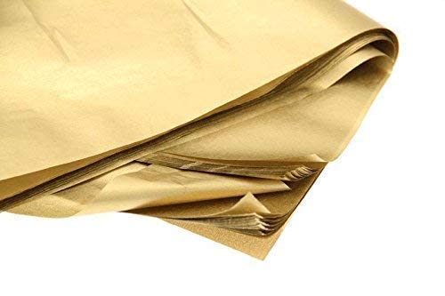 UNIQOOO 60 Sheets Metallic Gold Foil Gift Tissue Paper Bulk, Large 20X26 Inch, Recyclable Durable For Gift Bags Box Gift Wrapping DIY Craft, Wedding Birthday Party Favor Decor, Shredded Filler, Pinata