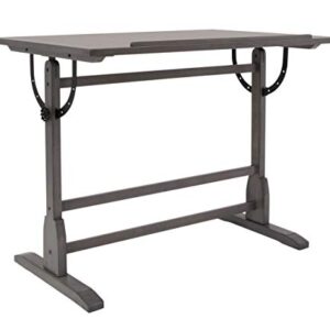 SD STUDIO DESIGNS Vintage Solid Wood Drawing 42" x 30" Angle Adjustable Top Drafting Table, 42", Slate Gray