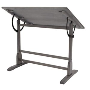 SD STUDIO DESIGNS Vintage Solid Wood Drawing 42" x 30" Angle Adjustable Top Drafting Table, 42", Slate Gray