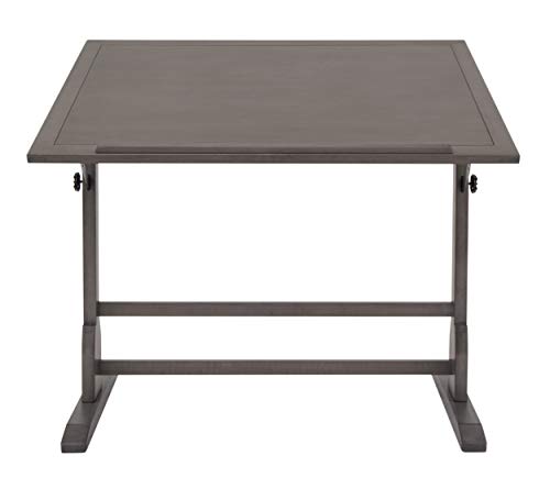 SD STUDIO DESIGNS Vintage Solid Wood Drawing 42" x 30" Angle Adjustable Top Drafting Table, 42", Slate Gray