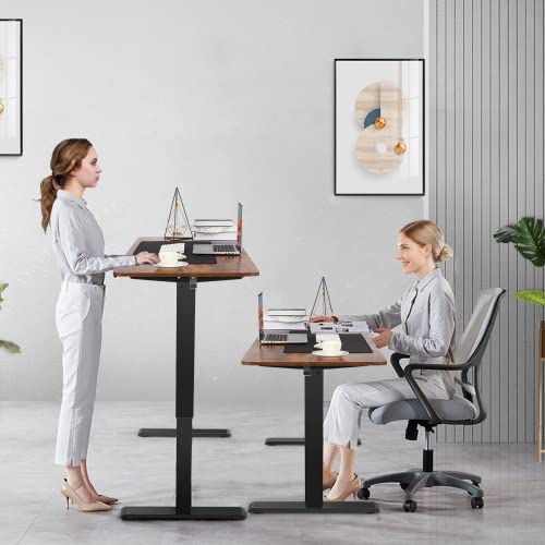 farexon Electric Standing Desk 55 x 24In with Charging Station, Stand up Desk with Oversized Mouse Pad, 2 USB Ports & 3 Power Outlets, 4 Caster, 4 Preset Heights Easy to Set, 27''-45'' Lifting Range