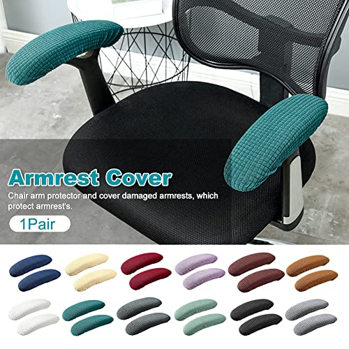 UMXOSM 1pair Office Chair Arm Pad Covers, Stretchable Washable Elastic Office Chair Armrest Slipcovers Covers(Navy Blue)