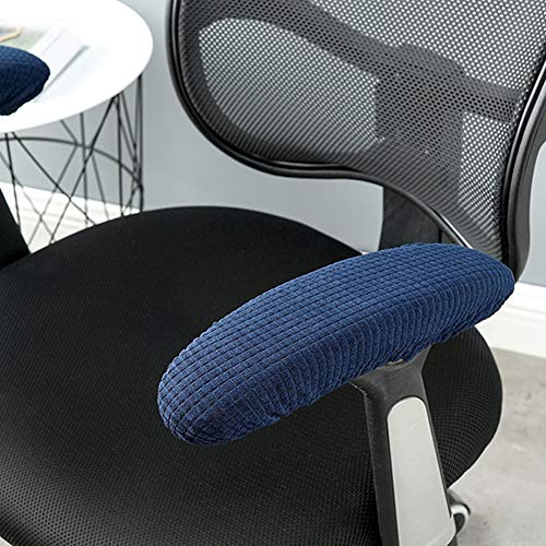 UMXOSM 1pair Office Chair Arm Pad Covers, Stretchable Washable Elastic Office Chair Armrest Slipcovers Covers(Navy Blue)