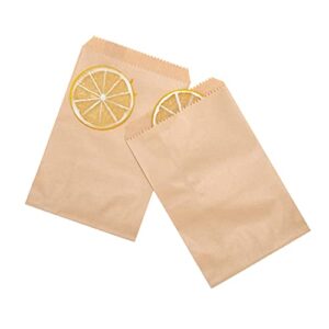 volanic 100pcs 4x6 inch kraft paper bags small flat party favor bag for bakery cookies candies dessert chocolate sandwich