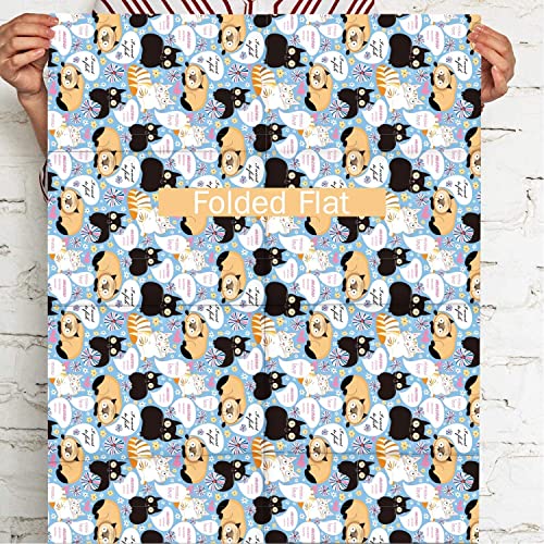 MAYPLUSS Wrapping Paper Large Sheet - Folded Flat - 6 Different Cat Design (45.2 sq. ft.ttl.) - 27.5 inch X 39.4 inch Per Sheet