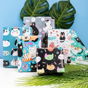 MAYPLUSS Wrapping Paper Large Sheet - Folded Flat - 6 Different Cat Design (45.2 sq. ft.ttl.) - 27.5 inch X 39.4 inch Per Sheet