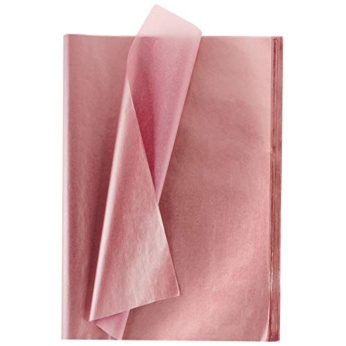 Whaline Rose Gold Tissue Paper Bulk, 100 Sheets Metallic Gift Wrapping Paper for Home, Kitchen, Weddings, Birthday Party, Showers, Arts Crafts, DIY