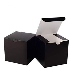 geftol small black gift box 50 pack 4 x 4 x 4 inches fold box easy assemble paper gift box bridesmaids proposal box for bridal birthday party christmas(black)