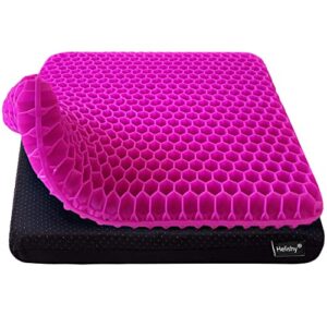 extra thick gel seat cushion, office seat cushion for long sitting breathable egg gel cushion for office home chairs, cars, long trips – back, sciatica, hip, tailbone pain relief cushion (voilet)