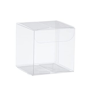 Juvale 100 Pack 2x2x2 Clear Plastic Favor Boxes Bulk for Small Wedding Party Gift Treats