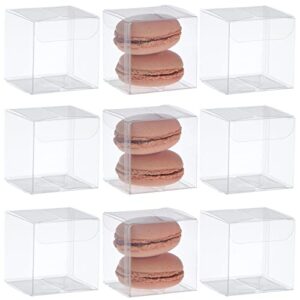 juvale 100 pack 2x2x2 clear plastic favor boxes bulk for small wedding party gift treats