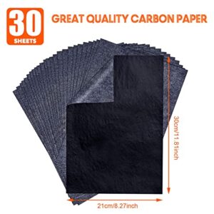 PSLER Carbon Paper for Tracing Graphite Transfer-Paper - 30 Pcs Black Graphite Paper for Tracing Drawing Patterns on Wood Projects Canvas Fabric Artist Lettering Sketch Drawing A4 8.27 X 11.81 Inch