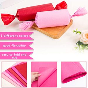 Koogel 320 Sheets Pink Tissue Paper, Tissue Paper Bulk 14 x 10 Inch Romantic Tissue Paper 6 Colors for Valentine's Day Mother's Day Small Gift