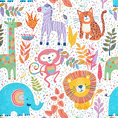 CENTRAL 23 Kids Birthday Wrapping Paper for Boys (x6) Sheets - For Girls - New Baby Birthday Gift Wrap - Safari Animals - Dinosaur Wrapper Paper - Kids Gift Wrap Matte - Recyclable