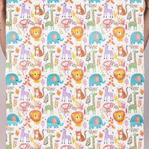 CENTRAL 23 Kids Birthday Wrapping Paper for Boys (x6) Sheets - For Girls - New Baby Birthday Gift Wrap - Safari Animals - Dinosaur Wrapper Paper - Kids Gift Wrap Matte - Recyclable