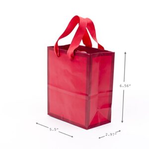 Hallmark 6" Small Solid Color Gift Bags (Pack of 5 - Red, Green, Blue, Light Pink, Hot Pink) for Birthdays, Easter, Parties or Any Occasion