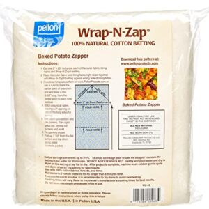 Pellon, Natural Wrap-N-Zap Cotton Quilt Batting, 45 by 36-Inch, 1 Pack