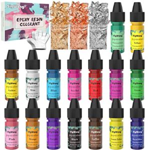 epoxy resin pigment – 16 color liquid translucent epoxy resin colorant, highly concentrated epoxy resin dye for diy jewelry making, ab resin coloring for paint, craft – 10ml each