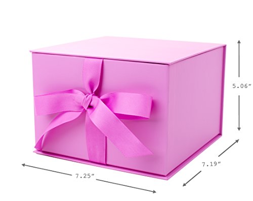 Hallmark 7" Gift Box (Light Pink) for Mother's Day, Birthdays, Bridal Showers, Weddings, Baby Showers, Bridesmaids Gifts, Valentines Day and More