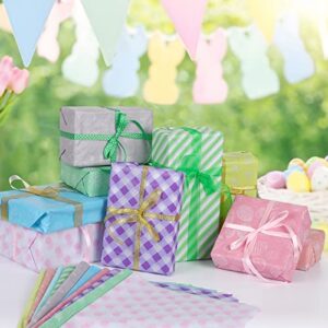 SANNIX 100 Sheets Spring Easter Tissue Paper Pink Green Blue Bulk Gift Wrapping Paper for Easter Gift Wrapping DIY Crafts Birthday Party Spring Decoration 19.7 ×13.8 Inch (10 Patterns)