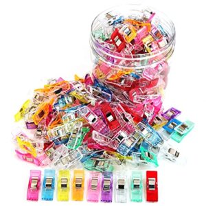otylzto sewing clips, 100 pcs with plastic box, premium quilting clips for supplies crafting tools, assorted colors plastic clips for crafts, plastic clip for craft,sew clip,sew clips,sewing notions