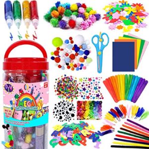 funzbo arts and crafts supplies for kids – craft art supply kit for toddlers age 4 5 6 7 8 9 – all in one d.i.y. crafting school kindergarten homeschool supplies arts set crafts for kids